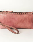 Never Mind Nmbg101C Wristlet Vintage Handmade Genuine Cowhide Leather Women Bag Western Handbag Purse