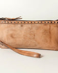 Never Mind Nmbg101D Wristlet Vintage Handmade Genuine Cowhide Leather Women Bag Western Handbag Purse