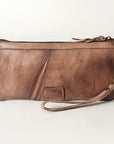 Never Mind Nmbg101G Wristlet Vintage Handmade Genuine Cowhide Leather Women Bag Western Handbag Purse