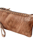 Never Mind Nmbg101G Wristlet Vintage Handmade Genuine Cowhide Leather Women Bag Western Handbag Purse