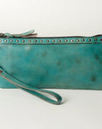 Never Mind Nmbg101H Wristlet Vintage Handmade Genuine Cowhide Leather Women Bag Western Handbag Purse