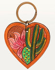 American Darling ADKR182 Hand Tooled Carved Genuine Leather Keyring