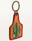 American Darling ADKR190 Hand Tooled Carved Genuine Leather Keyring