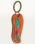 American Darling ADKR196 Hand Tooled Carved Genuine Leather Keyring