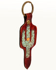 American Darling ADKR202 Hand Tooled Carved Genuine Leather Keyring