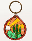 American Darling ADKR204 Hand Tooled Carved Genuine Leather Keyring