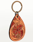 American Darling ADKR205 Hand Tooled Carved Genuine Leather Keyring