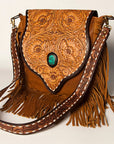 American Darling ADBGA238A Messenger Hand Tooled Genuine Leather women bag western handbag purse