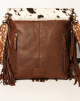 American Darling ADBGA239B Cross Body Hand Tooled Hair On Genuine Leather women bag western handbag purse