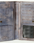 Never Mind Nmbg104C Wallet Vintage Handmade Genuine Cowhide Leather Women Bag Western Handbag Purse
