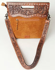 American Darling Clutch Hand Tooled Hair On Genuine Leather Women Bag Western Handbag Purse