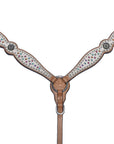 Bar H Equine Western Horse Pinwheel Genuine American Leather Breast Collar Headstall Tack Set