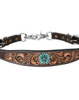 Bar H Equine Genuine Western American Leather Horse Premium Headstall & Breast Collar Set