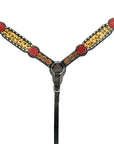 Bar H Equine Western Horse Floral Cheetah Print Genuine American Leather Tack Set