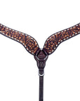 Bar H Equine Genuine Western American Leather Horse Premium Headstall & Breast Collar Set