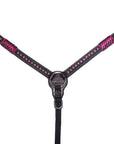 Bar H Equine Genuine Western American Leather Horse Premium Headstall & Breast Collar Set