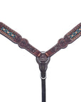 Bar H Equine American Leather Horse Saddle Tack One Ear Headstall | Breast Collar | Browband Headstall | Wither Strap | Tack Set BER229