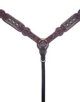 Bar H Equine American Leather Horse Saddle Tack One Ear Headstall | Breast Collar | Browband Headstall | Wither Strap | Tack Set BER229