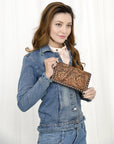 American Darling ADBGZ584B Wallet Hand Tooled Genuine Leather women bag western handbag purse
