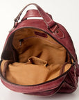 Never Mind Nmbg119G Backpack Vintage Handmade Genuine Cowhide Leather Women Bag Western Handbag Purse