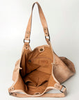 Never Mind Nmbg108A Tote Vintage Handmade Genuine Cowhide Leather Women Bag Western Handbag Purse