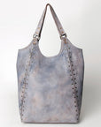 Vintage Handmade Genuine Cowhide Leather Tote Bag With Classic Timeless Style Premium