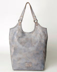 Vintage Handmade Genuine Cowhide Leather Tote Bag With Classic Timeless Style Premium