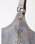 Vintage Handmade Genuine Cowhide Leather Tote Bag With Classic Timeless Style Premium