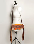 American Darling Small Crossbody Hand Tooled Saddle Blanket Genuine Leather women bag western handbag purse