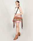 American Darling Small Crossbody Hand Tooled Saddle Blanket Genuine Leather women bag western handbag purse