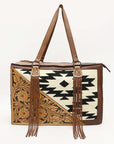American Darling Hand Tooled Hair On Genuine Leather Women Bag Western Handbag Purse