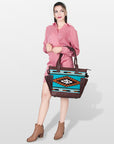 American Darling TOTE Upcycled Wool Genuine Leather women bag western handbag purse