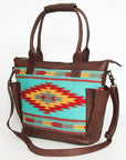 American Darling TOTE Upcycled Wool Genuine Leather women bag western handbag purse