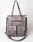 Never Mind Nmbg111B Tote Vintage Handmade Genuine Cowhide Leather Women Bag Western Handbag Purse
