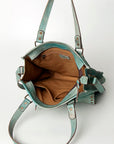 Never Mind Nmbg111C Tote Vintage Handmade Genuine Cowhide Leather Women Bag Western Handbag Purse