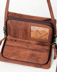 American Darling Organiser Bag Handcrafted from Crocodile Embossed Genuine Leather with YKK Zipper and Detachable Strap