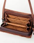 American Darling Organiser Bag Handcrafted from Crocodile Embossed Genuine Leather with YKK Zipper and Detachable Strap