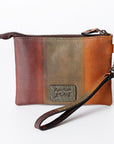 Never Mind Nmbgz114A Wristlet Vintage Handmade Genuine Cowhide Leather Women Bag Western Handbag Purse