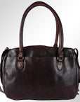 Spaghetti Western Swc131Brn Tote Vintage Handmade Drum Dyed Genuine European Cowhide Leather Women Bag Western Handbag Purse