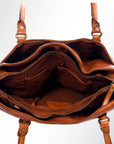 Spaghetti Western Swc131Cg Tote Vintage Handmade Drum Dyed Genuine European Cowhide Leather Women Bag Western Handbag Purse