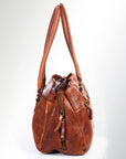 Spaghetti Western Swc131Cg Tote Vintage Handmade Drum Dyed Genuine European Cowhide Leather Women Bag Western Handbag Purse