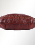 Spaghetti Western Swc142Acg Hobo Vintage Handmade Drum Dyed Genuine European Cowhide Leather Women Bag Western Handbag Purse