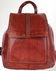 Spaghetti Western Swc145Acg Backpack Vintage Handmade Drum Dyed Genuine European Cowhide Leather Women Bag Western Handbag Purse