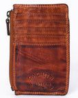 Spaghetti Western Swc146Acg Card-Holder Vintage Handmade Drum Dyed Genuine European Cowhide Leather Women Bag Western Handbag Purse