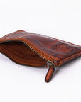 Spaghetti Western Swc146Acg Card-Holder Vintage Handmade Drum Dyed Genuine European Cowhide Leather Women Bag Western Handbag Purse