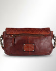 Envelope Style Leather Handbag With Genuine European Cowhide Full Grain Elegant Purse