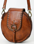 Spaghetti Western Swc152Cg Canteen Vintage Handmade Drum Dyed Genuine European Cowhide Leather Women Bag Western Handbag Purse
