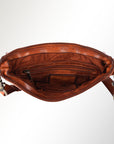 Spaghetti Western Swc155Tan Envelope Vintage Handmade Drum Dyed Genuine European Cowhide Leather Women Bag Western Handbag Purse