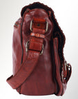 Spaghetti Western Swc157Bcg Cross Body I Vintage Handmade Drum Dyed Genuine European Cowhide Leather Women Bag Western Handbag Purse