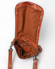 Spaghetti Western Swc160Cg Cross Body I Vintage Handmade Drum Dyed Genuine European Cowhide Leather Women Bag Western Handbag Purse